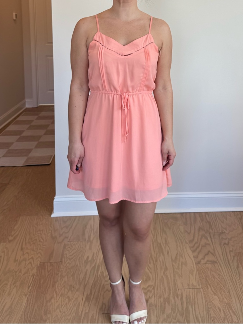 Paper Crane Peach Spaghetti-Strap Summer Dress NWOT S/M